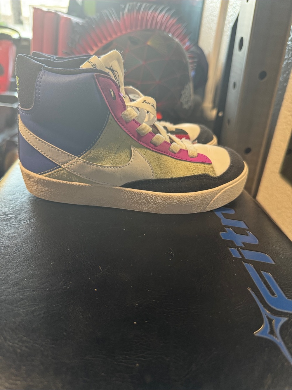 Nike Kids High-Top Sneakers in Purple, Pink, Green and Black